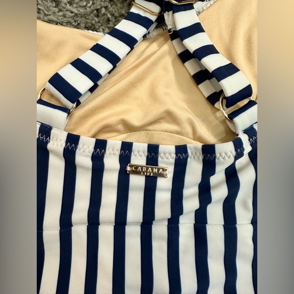 Talbots Cabana Life Crossover One Piece Nautical Strip XL - Picture 6 of 12